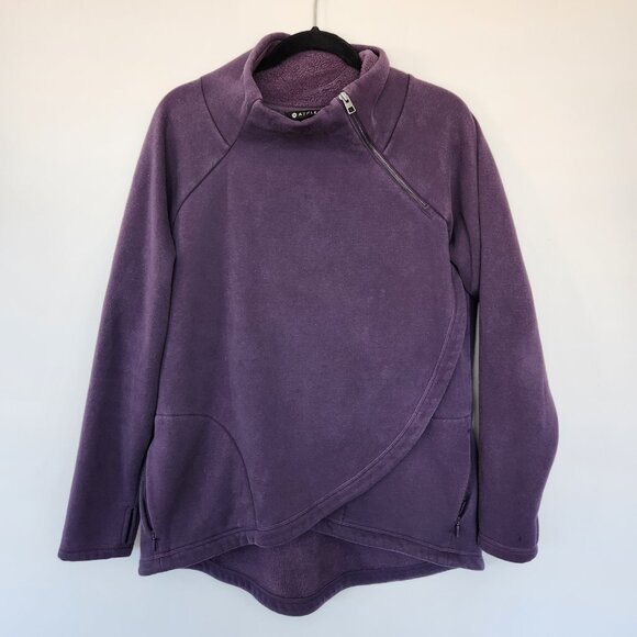 Athleta Tops - Athleta Size Large Cozy Karma Asym Pullover Sweatshirt Purple Yoga Outdoor